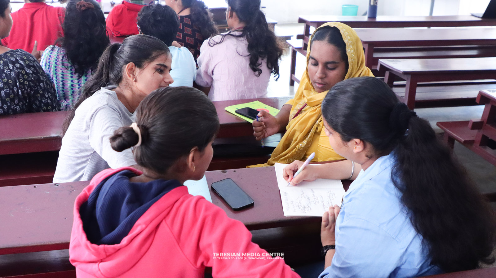 Students working together on a group activity
