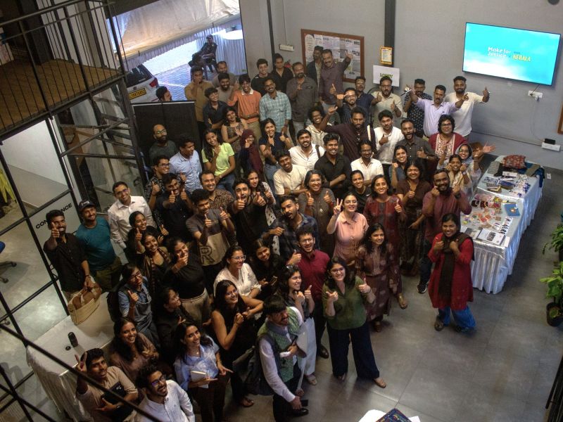 Participants and hosts of Make for Justice Kerala at TinkerSpace Kochi